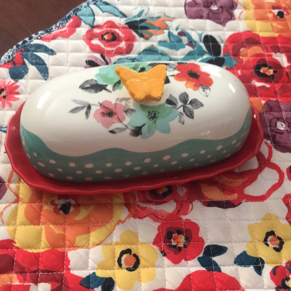 The Pioneer Woman Floral Ceramic Butter Dish